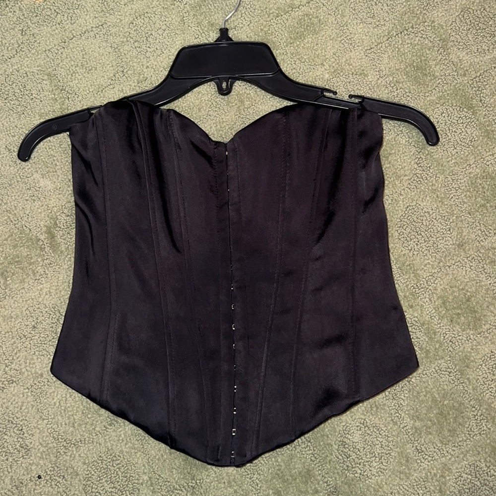Zara Black Strapless Corset Top - Picture 2 of 5